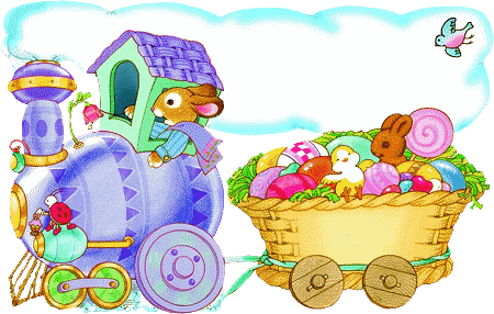 gif Pâques : lapin en train 